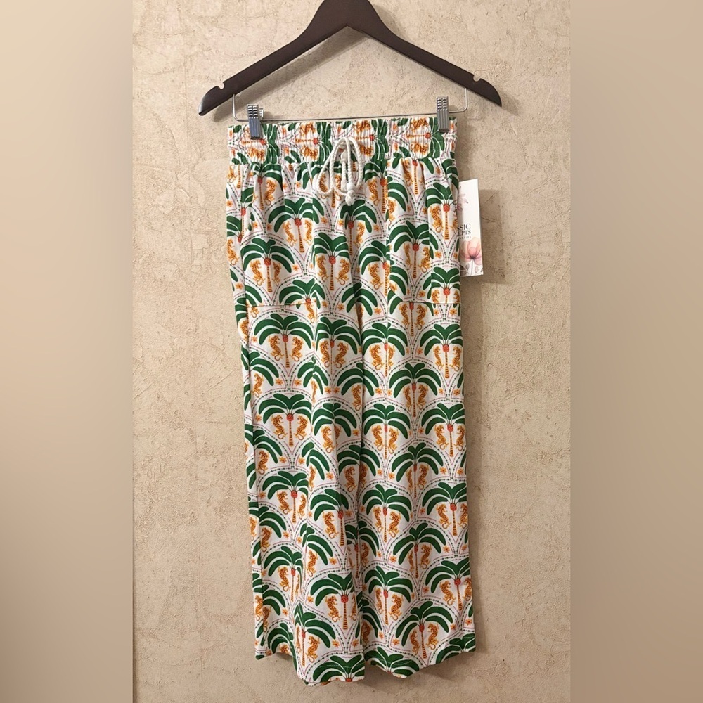 Classic Concept Tropical Print Wide-Leg Pants